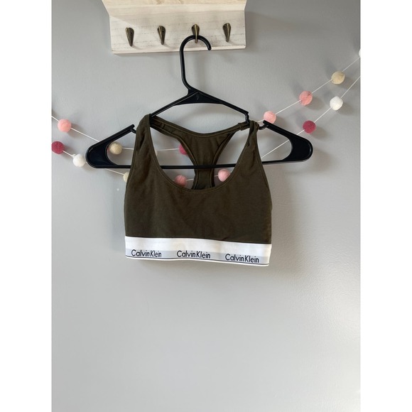 Calvin Klein Other - Calvin Klein Military Green Classic Logo Sports Bra